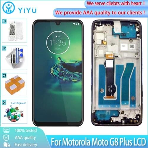 6.3" Original For Motorola MOTO G8 Plus LCD Screen XT2019 XT2019-1 XT2019-2 Display Touch Screen With Frame Digitizer Assembly