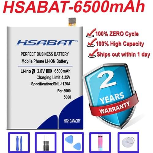 HSABAT 6500mAh Battery for ELEPHONE P5000 THL 5000 THL5000 DEXP Ixion XL5" ML5 free shipping