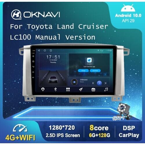 9" 6G 128G Android 10 Car Radio Player For Toyota Land Cruiser LC100 MT 2005 2006 2007 GPS Stereo DSP Carplay WIFI Auto No 2 din
