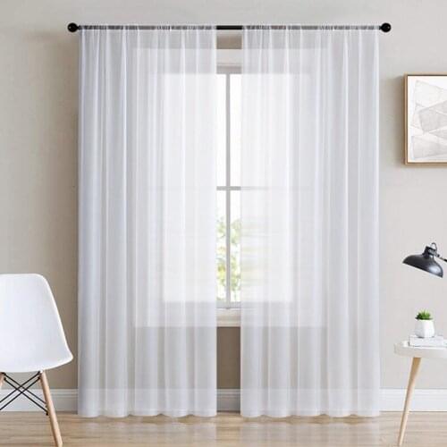 White Curtain Window Tulle for Living Room Bedroom The Kitchen Finished Window Treatment Decorations Panel