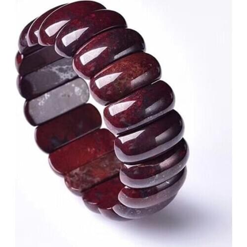 Wholesale Red Iron Stone Hand Row Natural Stone Bracelets For Women Men Gift Present Beauty Texture Simple Stone Fashion Jewelry