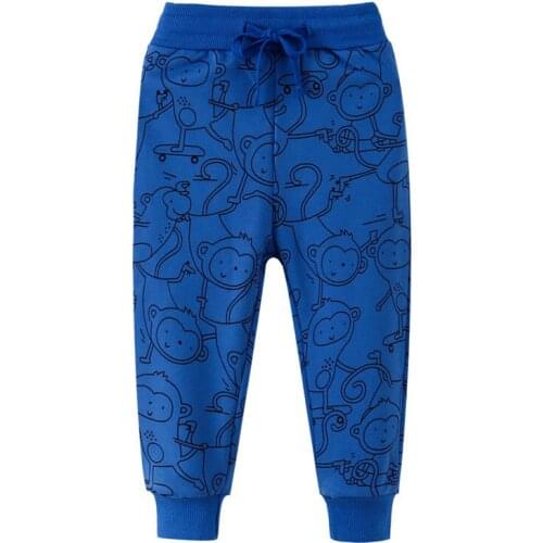 Funnygame New 2021 Cartoon Childrens Long Pants Cotton Cute Boys Girls Sweatpants for Autumn Spring Kids Trousers Pants