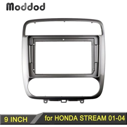 Double 2 Din Radio Frame for HONDA STREAM 2011-2014 9 INCH Dash Installation Trim Kit Android Audio GPS Navigation Fascia Bezel