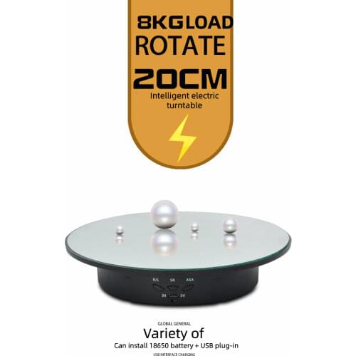 20cm Electric Rotating Jewelry Display Stand Motorized Rotary Turntable Modeldisplay Stand Base Usb/battery Powered Plastic
