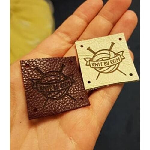 Personalize Leather sewing labels, Labels for Handmade Products,leather tags for crochet,Leather Labels