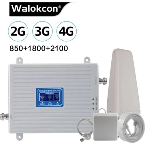 Israel 2g 3g 4g Signal Booster 850 1800 2100 MHz Tri-Band Cellular Signal Repeater CDMA DCS/LTE WCDMA B5 B1 B3 4G LTE Amplifier