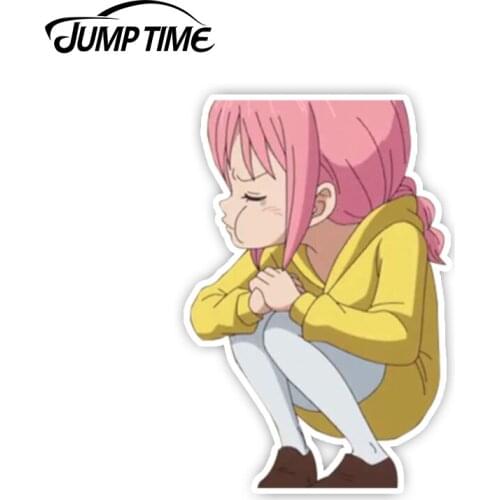 JumpTime 13cm x 11.2cm For Kawai Rebecca Anime Funny Car Sticker Rear Windshield Vinyl Decal Waterproof Car Accessories