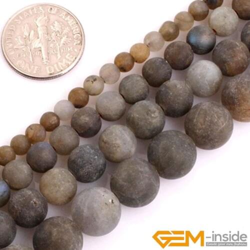 Natural Stone Frosted Matte Rainbow Labradorite Round Beads For Jewelry Making Strand 15inch DIY Jewelry Bead For Women Gifts