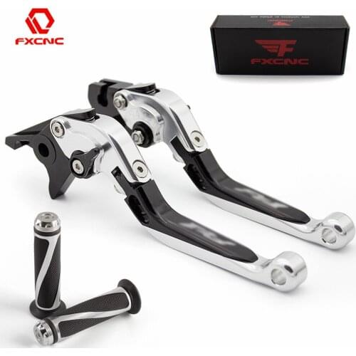 Logo Bandit For Suzuki GSF1250 BANDIT GSF 1250 2007-2015 CNC Folding Extendable Motorcycle Brake Clutch Lever + Handle Grips