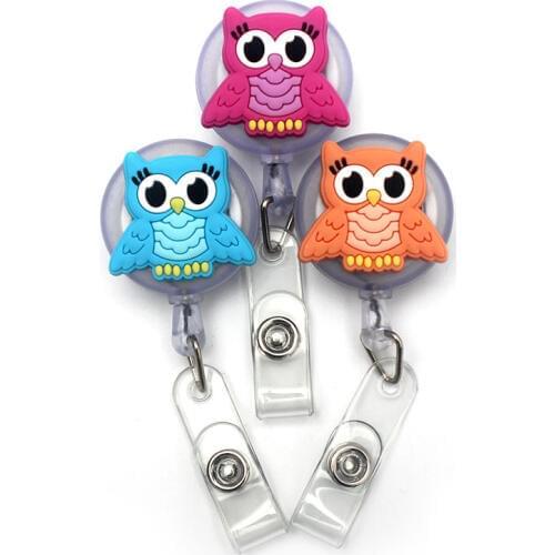 Cute Wings Owl Retractable Creative Plastic Badge Reel Holder Student Nurse Exhibition Enfermera Girl & Boy Name Card Chest Card