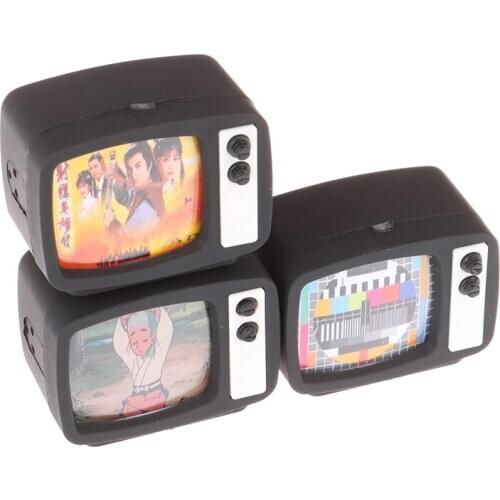 New 1Pcs 1:12 Scale Dollhouse Miniature Flat Screen TV Television With Picture Doll House Furniture Accessories Toy