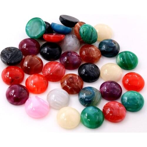 New New New! 40pcs/Lot 12mm Mix Colors Style Flat back Resin Imitation Marble Cabochons Fit 12mm Cameo Base Cabochons-G7-41