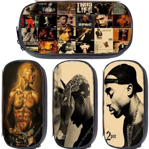 Rapper 2Pac Tupac Pencil Case Multifunction Pencil Bags School Pencil Box Girls Boys Pencase Toy Organizer Box Children Gift