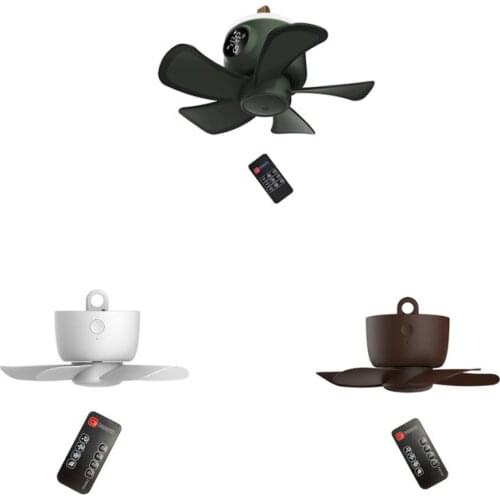 4000mAh 4-speed Rechargeable Tent Fan Camping Fan with Charging Cable Remote Control 8hours Timer for Outdoor Dorm