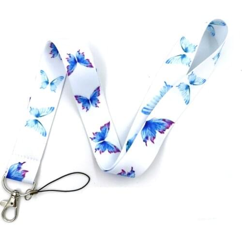 Butterfly Neck Strap Lanyard for Keys Bags Cameras ID Card Badge Holder Mobile Phone Straps Keycord Hang Rope Ribbon Lanyards