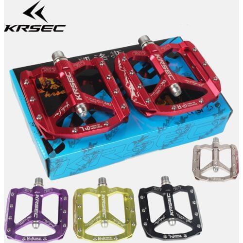 Ultralight Aluminum Alloy Bicycle Pedals Road Bike MTB BMX Bearing Anti-slip Bicycle Pedal Bike Parts black, red