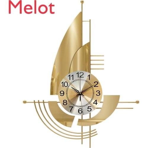 Light Luxury Clock Wall Clock Living Room Home Fashion Creative Pocket Modern Minimalist Bedroom Noiseless Clock Wall Hanging