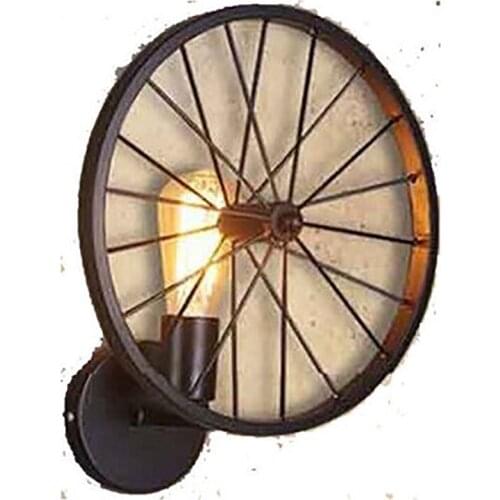 Loft Industrial Style Bar Cafe Living Room Light Vintage Wall Lamp Without Bulb Wheel Shape Iron Lights Decoration E27
