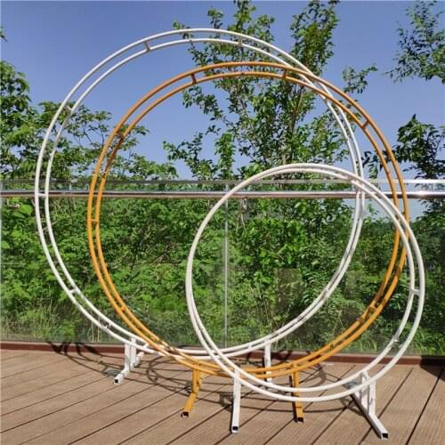 Decoration wedding iron arches props ring double pole flower door shelf arc wedding outdoor stage background decoration