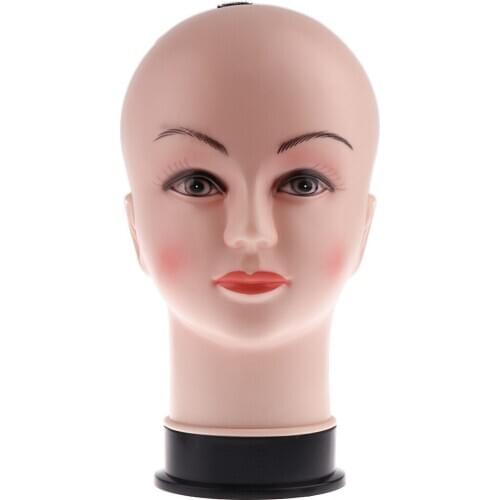 Skin Color Pretty Makeup Female Mannequin Head Wig Hat Glasses Display Stand