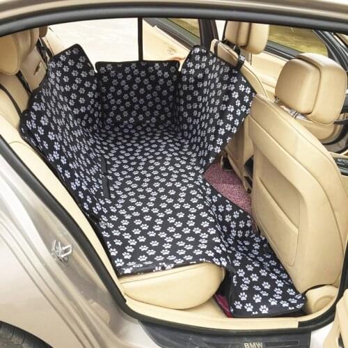 Oxford Fabric Car Pet Seat Covers Paw Pattern Waterproof Back Bench Seat Covers Mat Pet Carriers Travel Accessories