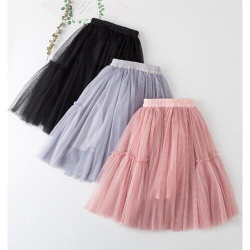 Girls Skirts 2020 Spring/Autumn Fashion Kids Mesh Tutu Skirt For School Girl 4-14 Years Princess Party Skirts TX220