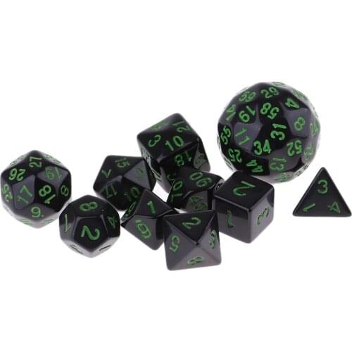 10 Pieces Acrylic Polyhedral Dice for Dice Casino Party Game