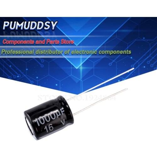 10PCS Higt quality 16V1000UF 10*13mm 1000UF 16V 10*13 Electrolytic capacitor