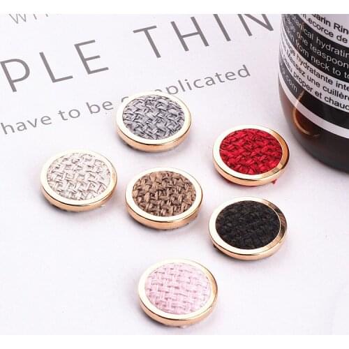 50pcs/lot 18mm color Cotton&linen core decoration geometry rounds shape flatback Cloth buckle diy jewelry earring pendants