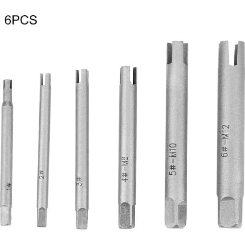 6PCS Broken Screw Tap Extractor High-Speed Steel Damaged Screw Remover Bolt Wire Screw Extractor Tools Wrench Set Drill Bit