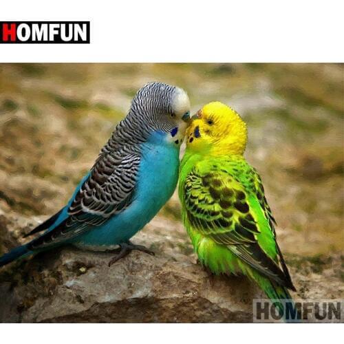 HOMFUN Full Square/Round Drill 5D DIY Diamond Painting "Animal bird parrot" 3D Diamond Embroidery Cross Stitch Home Decor A19849