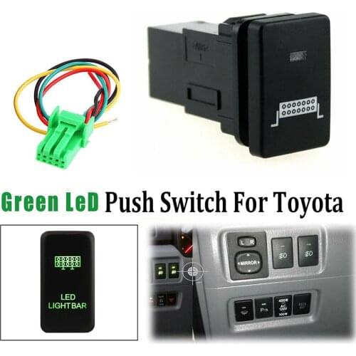 12V Car Auto Push Switch Button 4Runner For Toyota Hilux 2005-2014 3Amp Car LED Light Car Interior Accessories Car Lights
