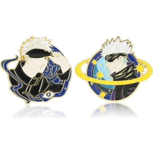 Jujutsu Kaisen Gojo Satoru Cosplay Brooch Badge Prop Anime Metal Man Woman Pin Props Accessories