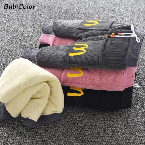 Boys Plush Cotton Pants Winter Baby Girls Pants Children High Quality Warm Thick Corduroy Pant Boys Trousers Kids Leggings Pants
