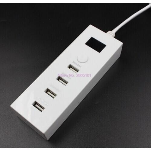 Dhl or fedex 50pcs 4A 4 Ports USB Charger with LED Light Display for Iphone 6 6s SE Samsung S7 Edge Lg Camera Wall Fast Charger