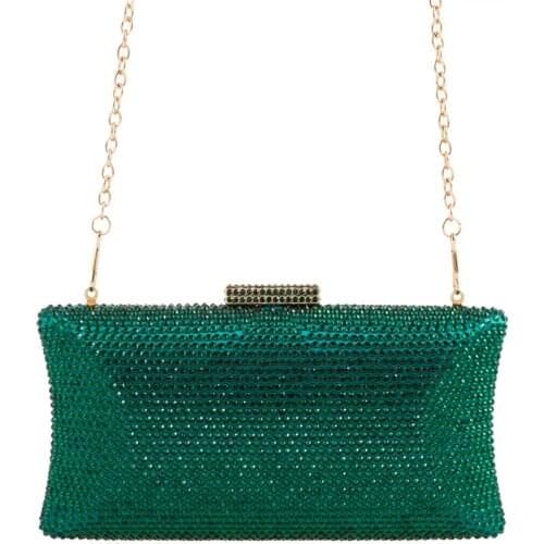 Girls Blue Green Clutch Bag Female Luxury Evening Bags Metal Chain Handbag Women Day Clutches Wedding Banquet Purse and Handbag