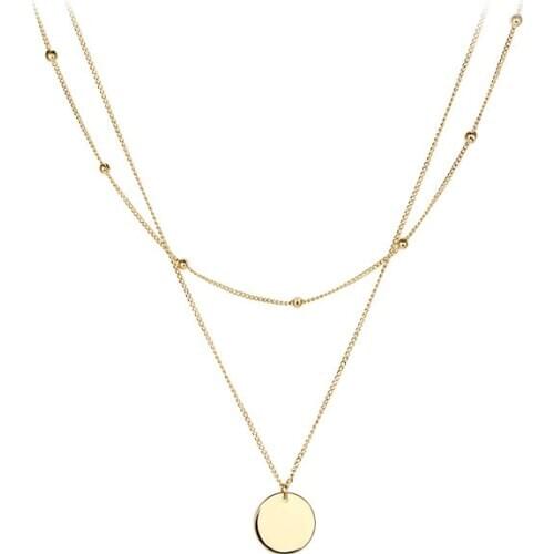 Double Fashion Sweater Necklace 925 Silver Choker Round Sign Pendant 2020 Woman DIY Jewelry Valentine Day Gift Free Shipping hot