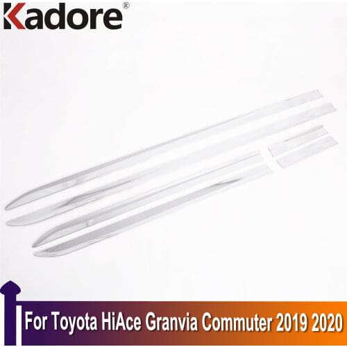 For Toyota HiAce Granvia Commuter 2019 2020 ABS Side Door Body Molding Line Cover Trim Decoration Car Exterior Accessories