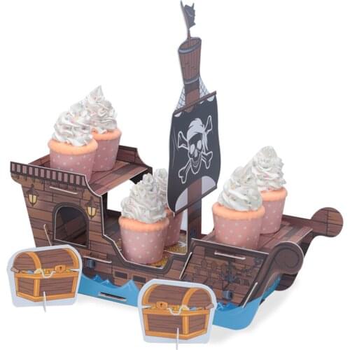 Pirate Party Supplies Pirate Ship Straws Invitations Hanging Decor Favor Boxes Favor Bags Paper Cups Cake Topper Kids Birthday