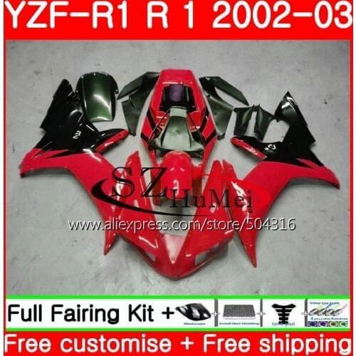 Body For YAMAHA YZF 1000 YZFR1 02 03 YZF-1000 red black Bodywork 73SH16 YZF R 1 YZF R1 02 03 YZF1000 YZF-R1 2002 2003 Fairing