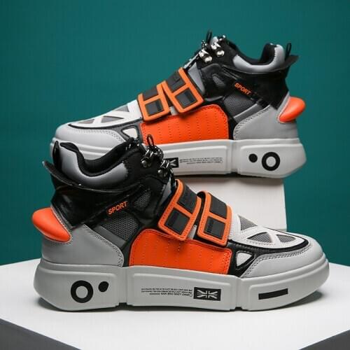 Fashion Men High Top sneakers Outdoor Breathable Comfortable anti-skid Thick bottom sports shoes Personal color walking shoes