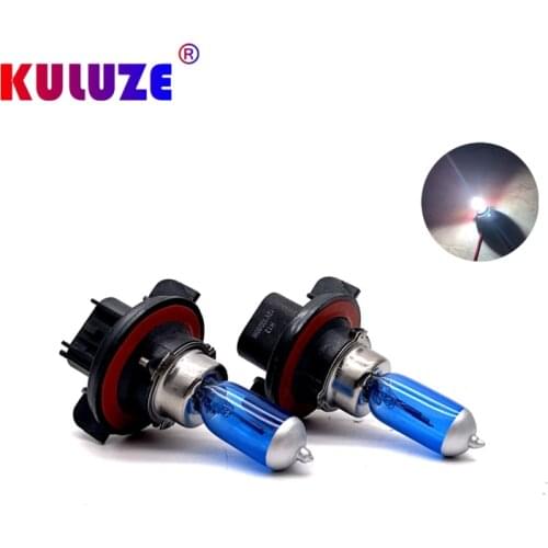 KULUZE 10 Pcs H13 9008 12V100/90W Super Bright White Halogen Bulbs Auto 5800K Car PJ26.4t High Low Beam Headlamp Wholesale