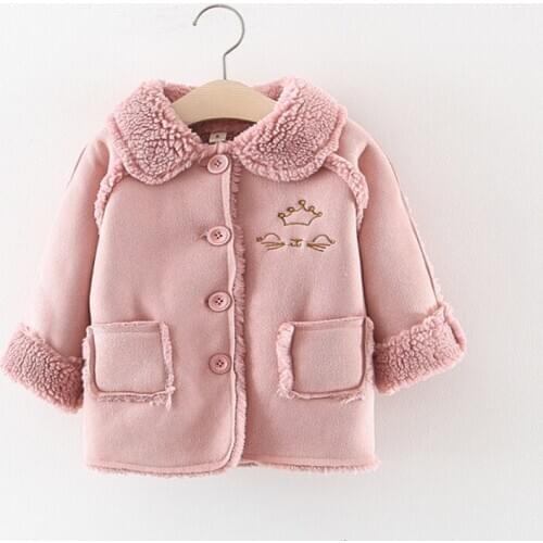 Winter Kids Jacket Girls Coat Baby Jackets Baby Girl Children cocuk mont Cotton Autumn Toddler Clothes wool cape