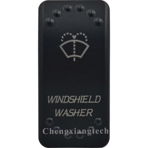 Laser Etched - WINDSHIELD WASHER- Led Backlit Rocker Switch Cap for Car Boat Truck Rv Switch Auto DIY Replacing, Cover Only