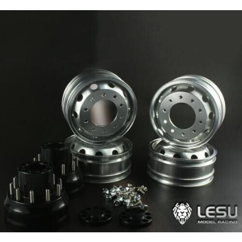 Metal LESU Rear Dual Wheel Hub for 1/14 Tractor Truck RC Tamiya Scania Dumper Model