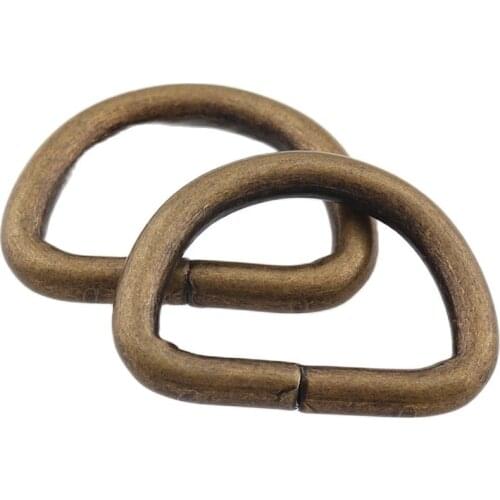 30pcs Metal Non-Welded D Ring 3/4''Inch(19mm) Bronze Adjustable Buckle For Backpacks Straps shoes Bags DIY Accessorie
