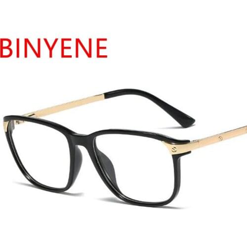 Fashion Optical TR90 Glasses Frame Men Vintage Square Eyeglasses Frame Clear Lens Glasses Black Blue leopard Spectacle Frame