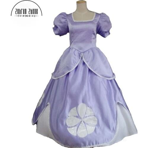 Fashion Style Princess Sophia Dress Cosplay Costume For Christmas Halloween Fancy Dress Custom Made Free Shipping