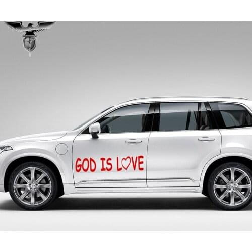 EmpireYing 3 Size 8 Colors Devout Christian Catholic Judaism God Is Love Heart Sticker Door Bumper Home Decor Vinyl Decal Gifts