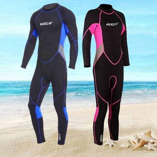 3mm Neoprene Wetsuit Full Body Diving Suit Back Zipper Suit Stretchy Diving Snorkeling Surfing for Women Men